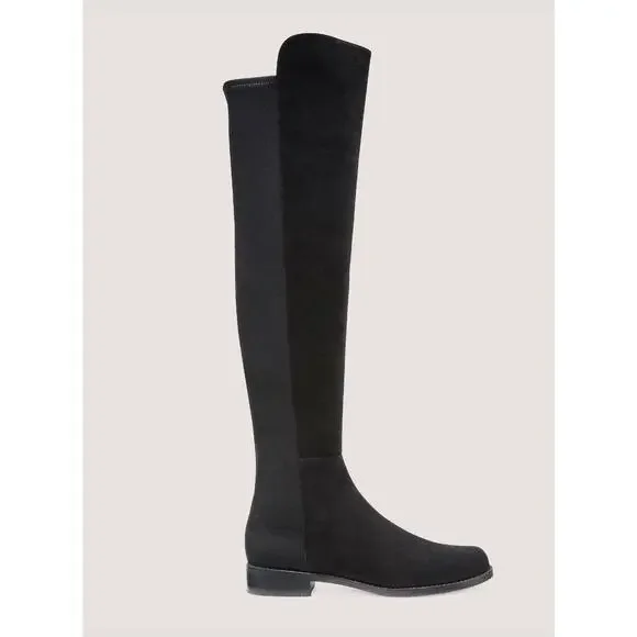 Stuart Weitzman 5050 Block Stretch Suede Over-The-Knee Black Boots Size 8 NWOB - Picture 3 of 12